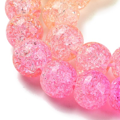 Spray Painted Crackle Glass Beads Strands DGLA-C002-8mm-01-1