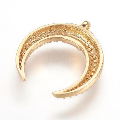 Brass Micro Pave Cubic Zirconia Pendants ZIRC-G107-05G-1
