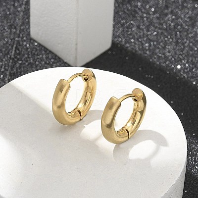 Frosted 304 Stainless Steel Huggie Hoop Earrings for Women EJEW-C096-32E-G-1