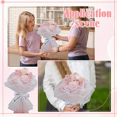 Crochet Polyester Flower AJEW-BC0007-57-1