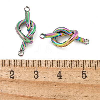 304 Stainless Steel Knot Links Connector Charms STAS-K290-02MC-1