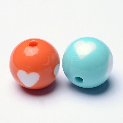 60Pcs Opaque Acrylic Beads MACR-SC0001-88-1