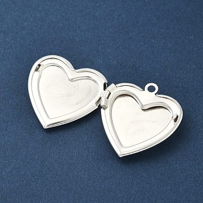 Heart Brass Locket Pendants KK-K414-12B-S-1