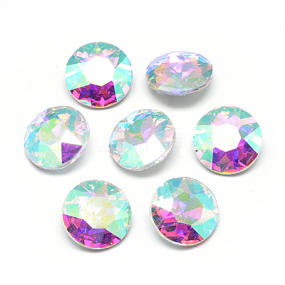 Pointed Back Glass Rhinestone Cabochons RGLA-T029-8mm-02-1