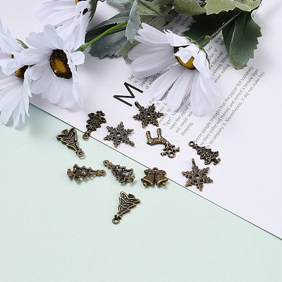 Christmas Mixed Style Tibetan Style Alloy Pendants TIBEP-F040-02AB-1