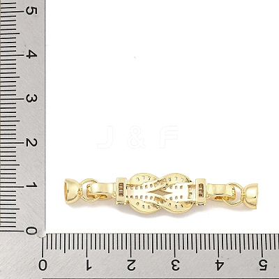 Brass Micro Pave Clear Cubic Zirconia Fold Over Clasps KK-S386-12G-1