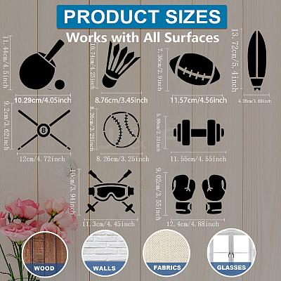 1 Set PET Hollow Out Drawing Painting Stencils DIY-MA0005-49B-1