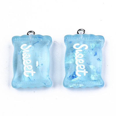 Transparent Resin Pendants RESI-S356-54A-1