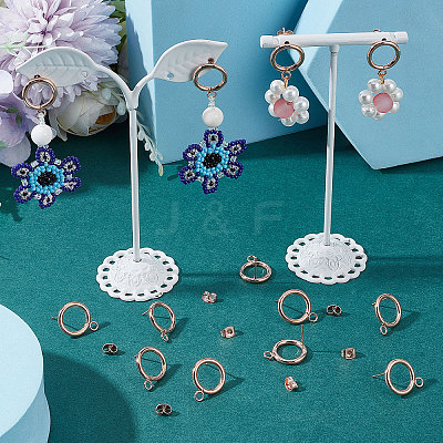 20Pcs 304 Stainless Steel Ring Stud Earring Findings STAS-BBC0001-76RG-1