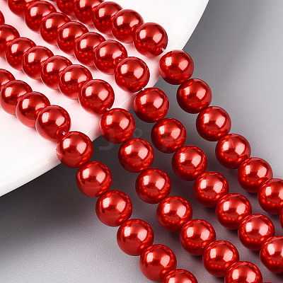 Glass Pearl Beads Strands HY-G002-01D-07-1
