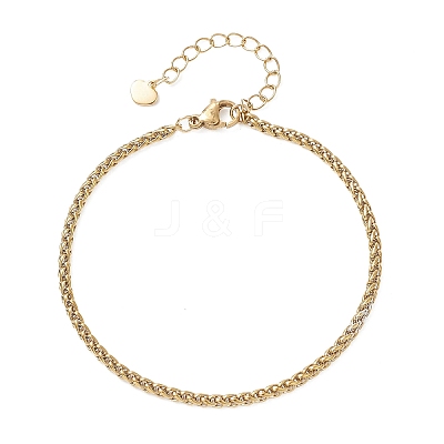 7Pcs 304 Stainless Steel Curb Chains & Water Wave Chains & Cable Chains & Figaro Chains & Wheat Chains Chain Bracelets Set for Women BJEW-JB12915-1