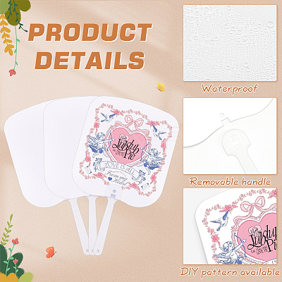 Fan Plastic Heat Transfer Blanks DIY-WH0580-53-1