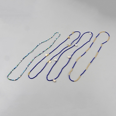 Plastic Waist Belts Seed Bead Chain AJEW-WH20059-39E-1