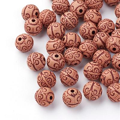 Imitation Wood Acrylic Beads SACR-Q186-03-1