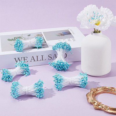 Cotton with Gypsum Artificial Flower Core for Hairpin Accessories DIY-WH20001-21B-1