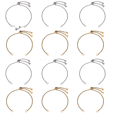 10Pcs 304 Stainless Steel Rolo Chain Bracelet Making AJEW-YW00004-01-1