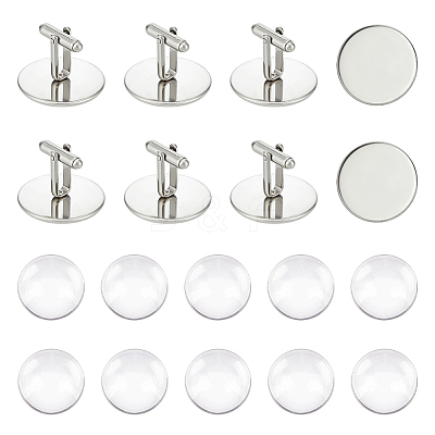 Blank Dome Cufflinks Making Kit DIY-UN0005-24-1