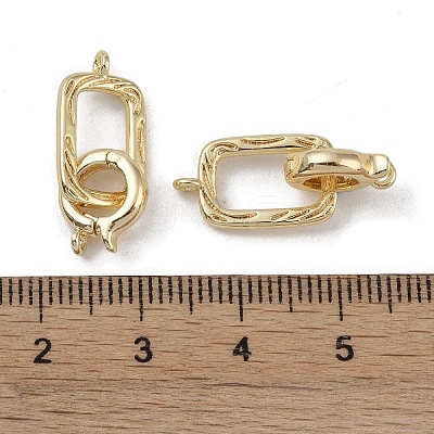 Brass Fold Over Clasps KK-G497-29G-1