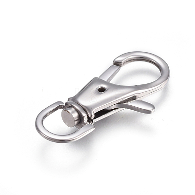 Tarnish Resistant 304 Stainless Steel Swivel Lobster Claw Clasps STAS-I117-01P-1