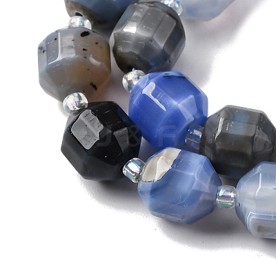 Natural Blue Agate Beads Strands G-P570-F01-01-1