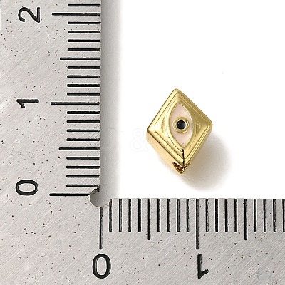 Rack Plating Brass Enamel Beads KK-U019-03G-1