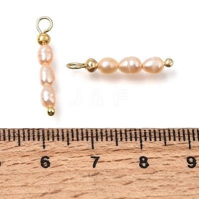 Natural Freshwater Pearl Beaded Pendants PA-CBAF2FA-01G-1