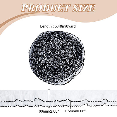 6 Yards 2-Layer Polyester Pleated Ribbon OCOR-FG0002-03B-1