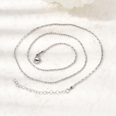 1.3MM 304 Stainless Steel Boston Link Chains Necklaces for Women Men NJEW-Z115-12P-02-1