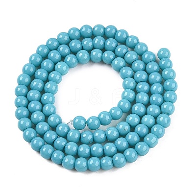 Opaque Solid Color Glass Beads Strands LS-GLAA-T032-P4mm-13A-1