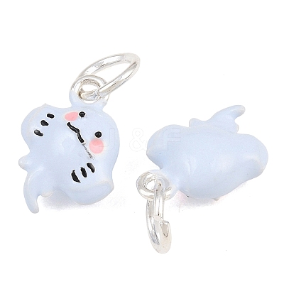 Alloy with Light Sky Blue Enamel Pendants AL-CBA415D-39S-1