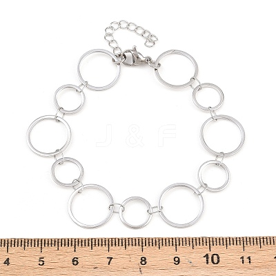 304 Stainless Steel Link Chain Bracelets for Women BJEW-P373-03C-P-1
