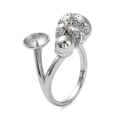 Non-Tarnish 304 Stainless Steel Open Cuff Ring Findings STAS-K263-03P-1