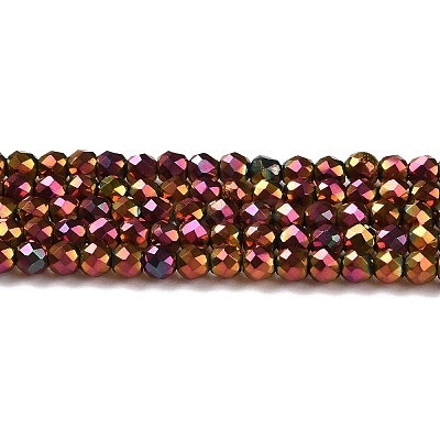 Electroplate Glass Beads Strands GLAA-H021-01A-FP10-1