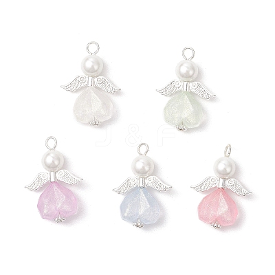 Alloy Acrylic Angel Pendants PALLOY-JF04142-1