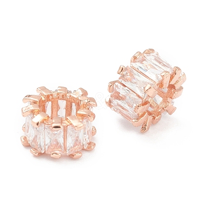 Brass Clear Cubic Zirconia Beads ZIRC-NB010-38-1