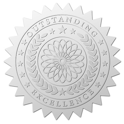 Round Silver Foil Embossed Picture Stickers DIY-WH0503-002-1