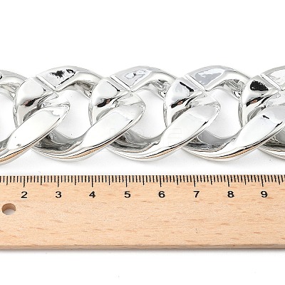 Unisex Thick CCB Plastic Cuban Link Chains Necklaces NJEW-V006-02P-1