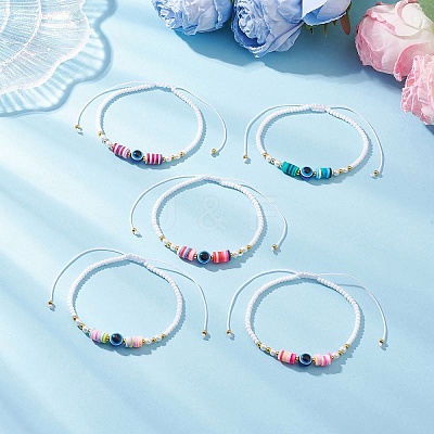 Glass Seed Beads Braided Bead Bracelets BJEW-MZ00211-1