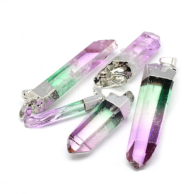 Natural Quartz Crystal Pointed Pendants G-S265-05B-1