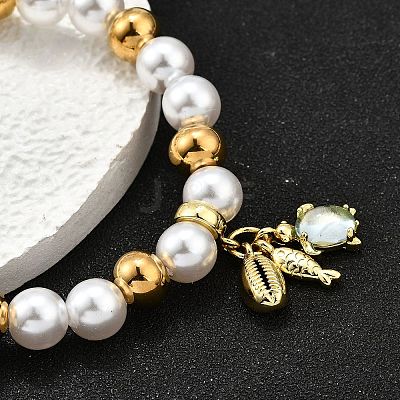 Brass Stretch Bracelets BJEW-C098-07C-1