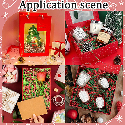 4 Sets 2 Colors Christmas Themed Paper Shredded Paper Filler OCOR-SP0001-04-1