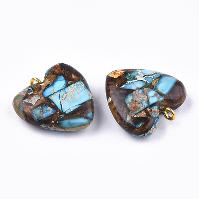 Assembled Bronzite and Imperial Jasper Pendants G-T111-04E-1