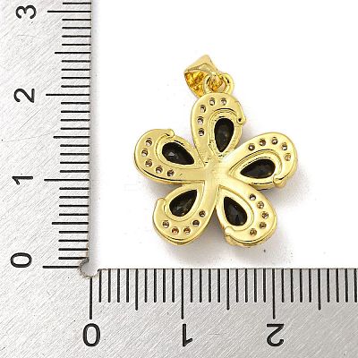 Rack Plating Brass Micro Pave Cubic Zirconia Pendants KK-G513-93G-03-1