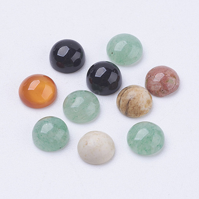 Natural Gemstone Cabochons X-G-G528-6mm-M2-1