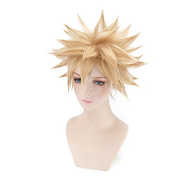 Short Blonde Wavy Cosplay Party Wigs OHAR-I015-03-1