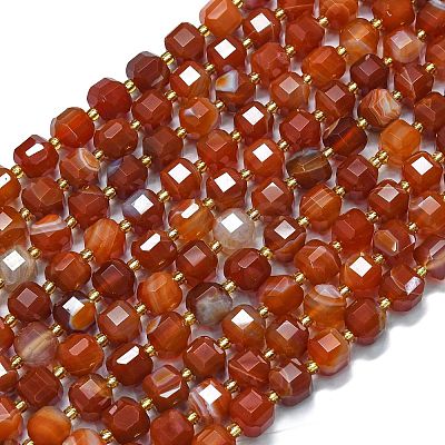 Natural Banded Agate(Dyed & Heated) Beads Strands G-K389-A25-01-1