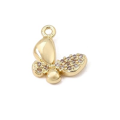Brass Micro Pave Clear Cubic Zirconia Charms CU-CBA3D76-03G-04-1