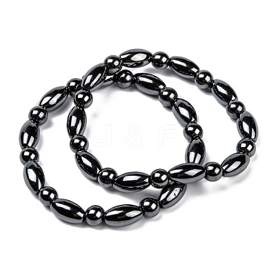 Fashion Non-Magnetic Synthetic Hematite Stretch Bracelets BJEW-D278-01-1
