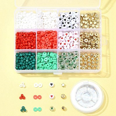 Christmas DIY Acrylic & CCB Plastic & Polymer Clay & Glass Beads Bracelets Jewelry Making Kits DIY-FS0006-22-1