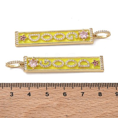 Brass Micro Pave Colorful Cubic Zirconia Pendants CU-CBA6B6F-22G-1